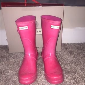 Short Pink Hunter Boots